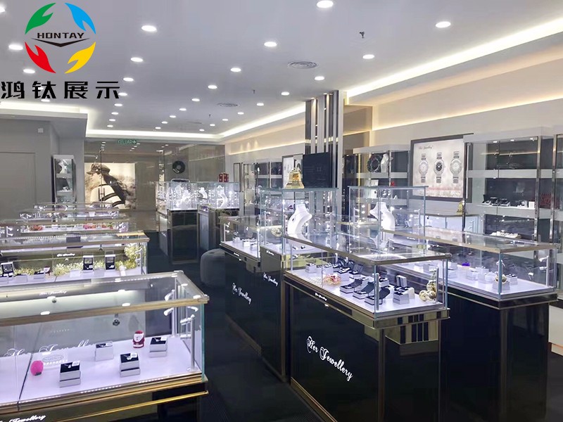 玻璃珠寶展柜,珠寶展柜廠(chǎng)家,玻璃珠寶展示柜定制,鴻鈦定制珠寶展柜,