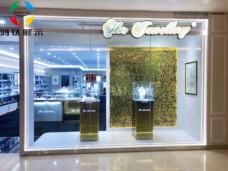 玻璃珠寶展柜,珠寶展柜廠(chǎng)家,玻璃珠寶展示柜定制,鴻鈦定制珠寶展柜,