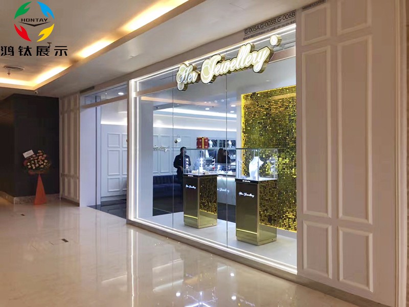 玻璃珠寶展柜,珠寶展柜廠(chǎng)家,玻璃珠寶展示柜定制,鴻鈦定制珠寶展柜,