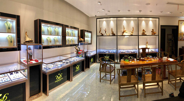 定制珠寶展示柜,玻璃珠寶柜臺(tái),鴻鈦珠寶展柜廠家